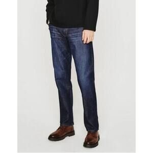 BRAGG Men's Indigo Fitted Waist Straight Leg Jeans 33x30